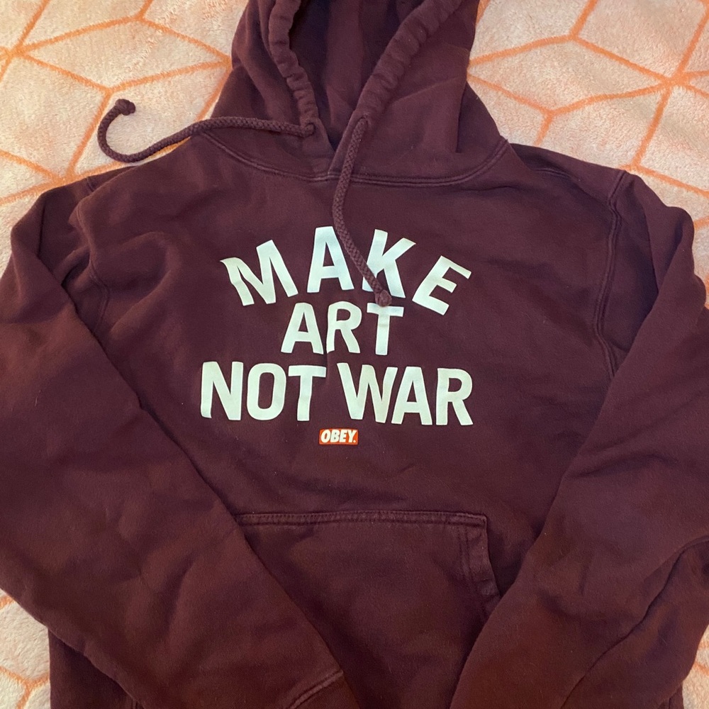 Make art not war obey hoodie